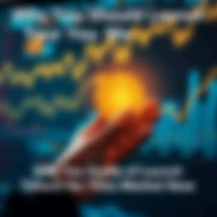 A person holds a shining token with a graph showing market growth in the background.