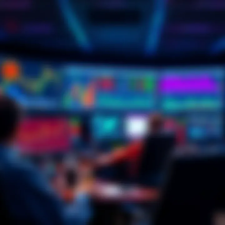 Traders monitor screens displaying charts and blockchain data for tokenized commodities