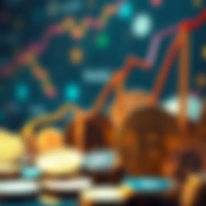 A collection of popular altcoin logos with upward trend graphs, symbolizing investment opportunities for 2026.