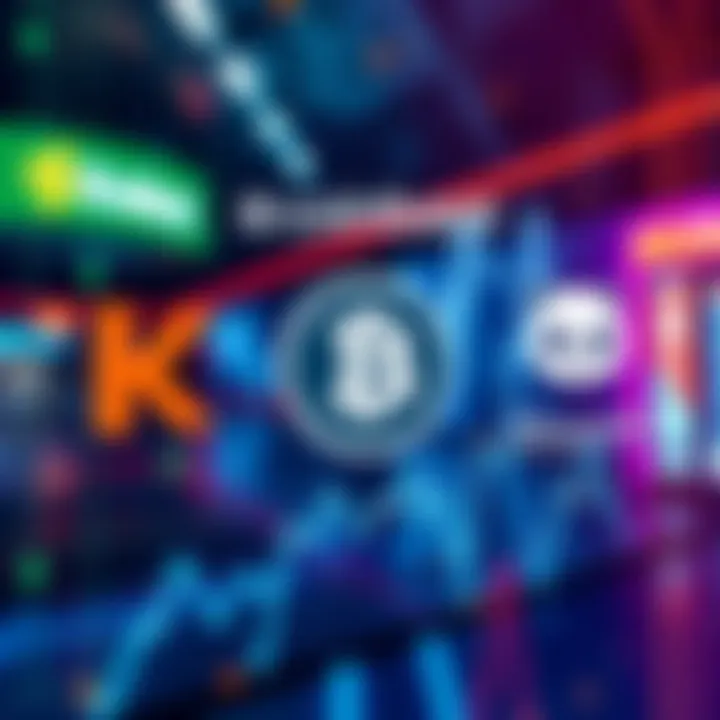 Top Crypto Exchanges in the UK A digital display showing logos of Kraken, Coinbase, and Bitpanda, representing leading crypto exchanges in the UK.