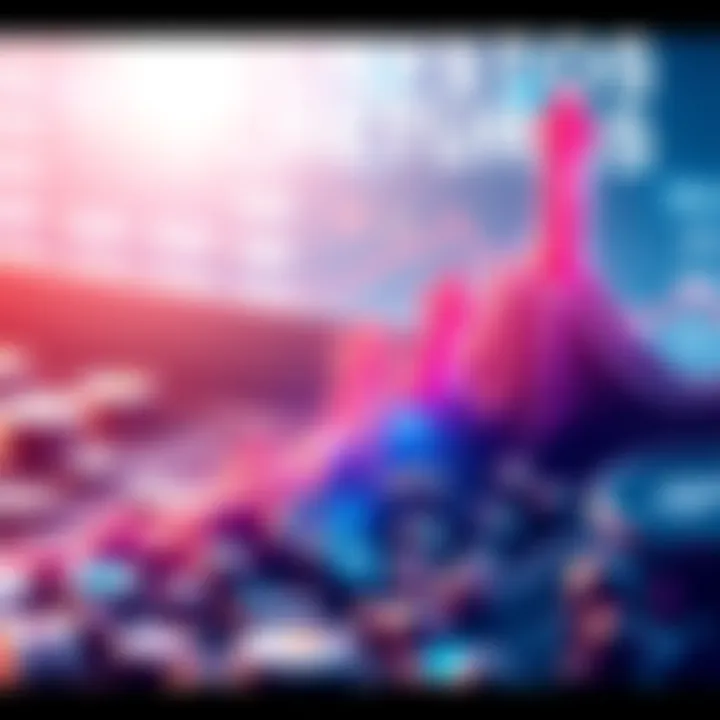 Graphic showing various cryptocurrencies with upward trend arrows indicating potential for high returns in 2025