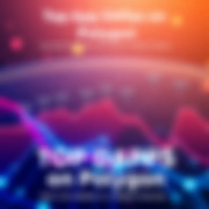 A graphical representation of the top decentralized applications on the Polygon network, showcasing their weekly transaction volumes in vibrant colors and clear labels.
