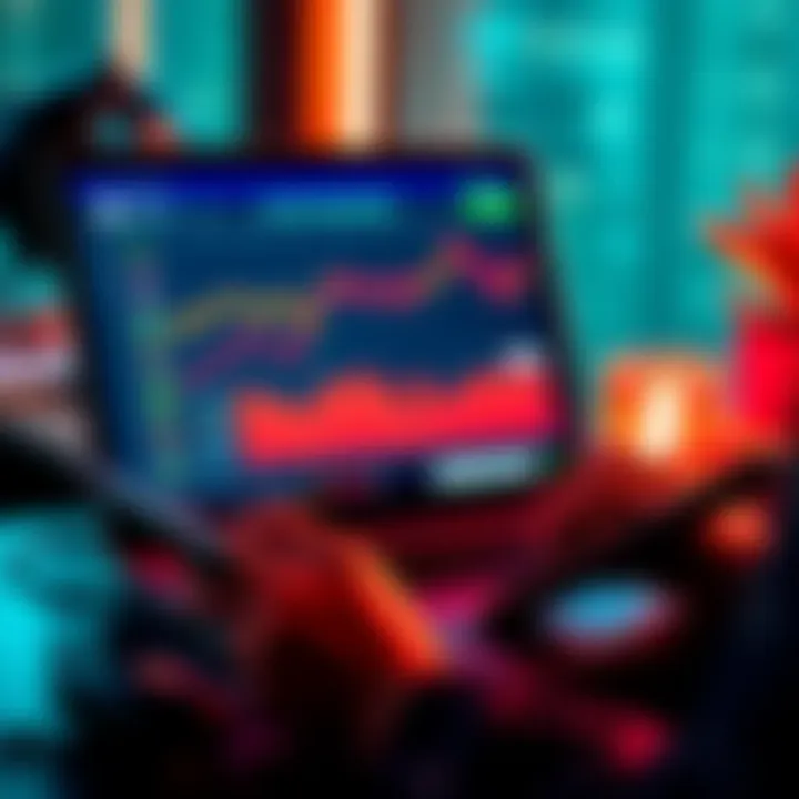 A person using a laptop and a calculator to monitor their income on a financial tracking website.