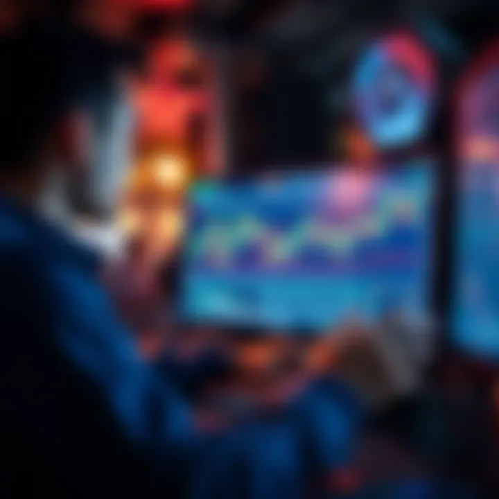 A person looking at charts and graphs on a computer screen, focusing on improving trading decisions.