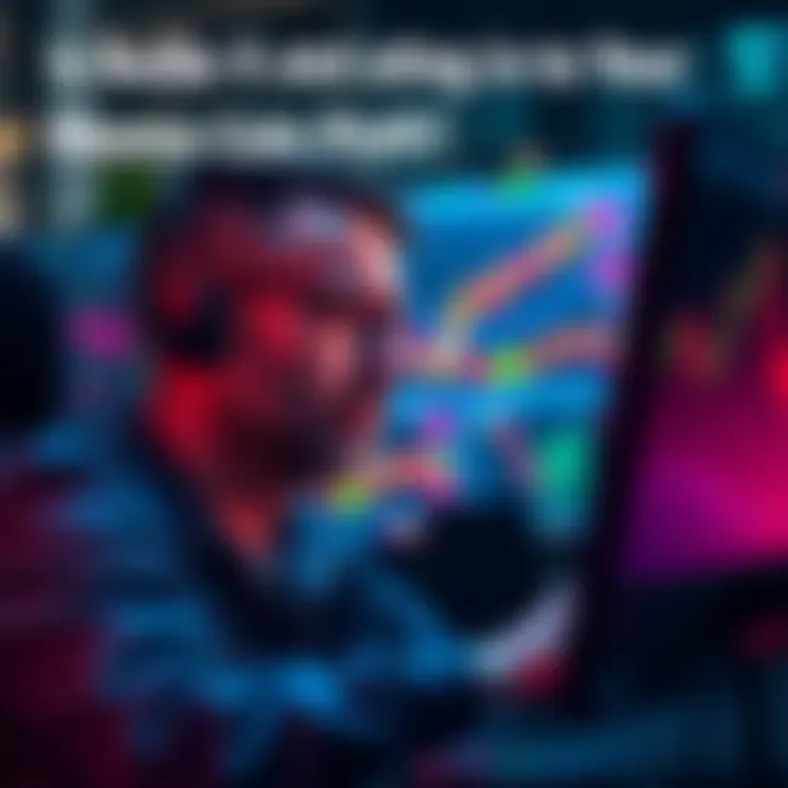 A trader looks worried while reviewing charts on a computer, symbolizing concerns over high fees impacting meme coin trading profits.