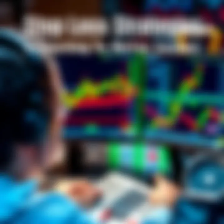 A trader looking at a computer screen with stock charts, adjusting stop loss levels and entry points for improved trading results.