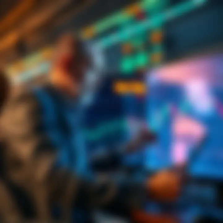 A trader looking at charts with a focus on simple trend lines and risk management techniques