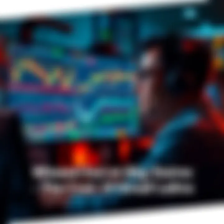 A trader monitors charts on a computer screen, reflecting on missed profits and trading decisions, feeling the impact of a recent financial loss.