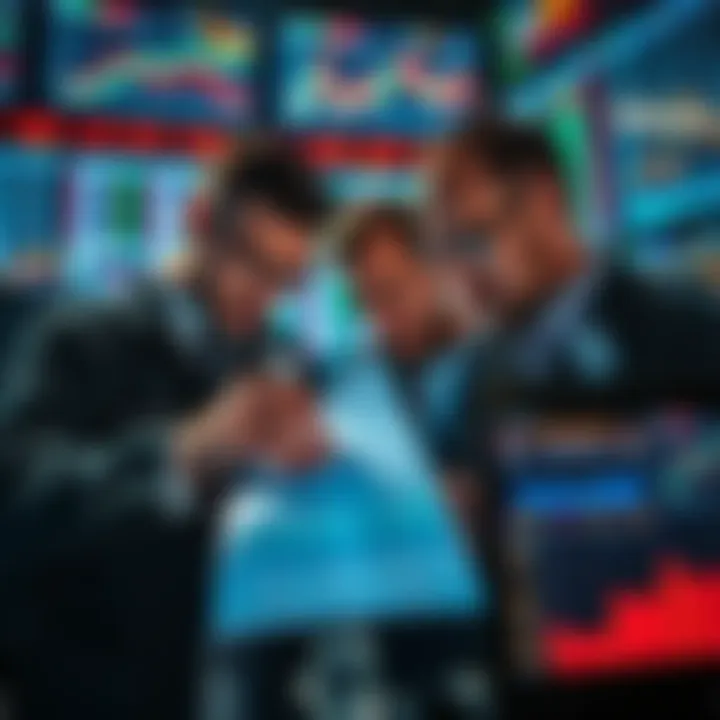 A group of traders looking at charts and graphs, questioning leverage in trading after recent liquidations