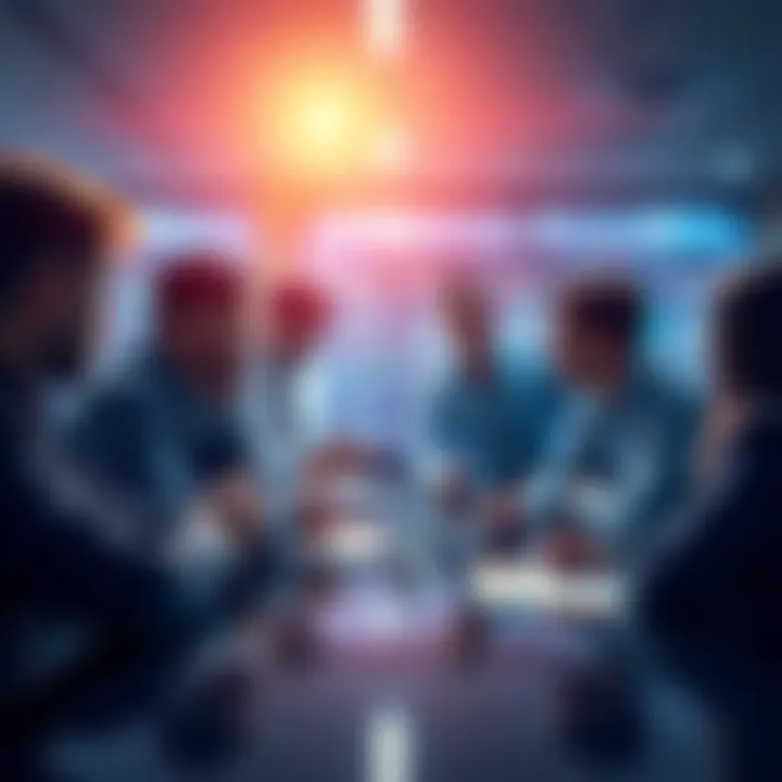 Group of people discussing trading strategies and tips