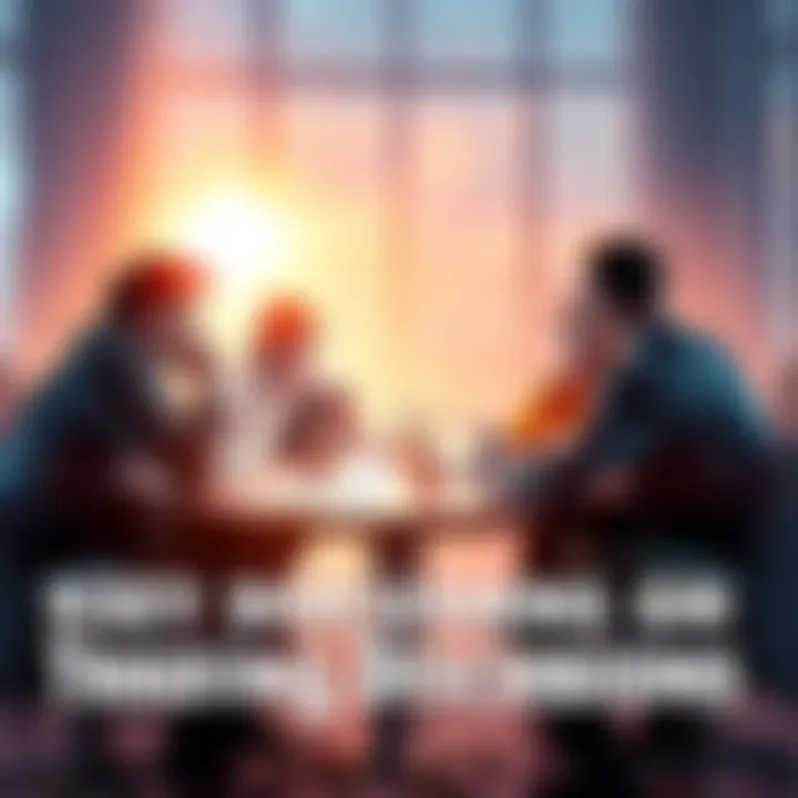 Trading Discussions A group of people engaging in a lively discussion about trading strategies and tips at a round table.
