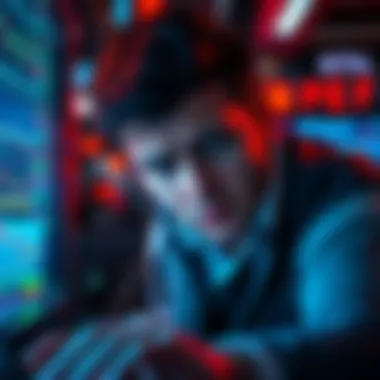 A frustrated trader looking at a screen showing error messages during a Robinhood outage