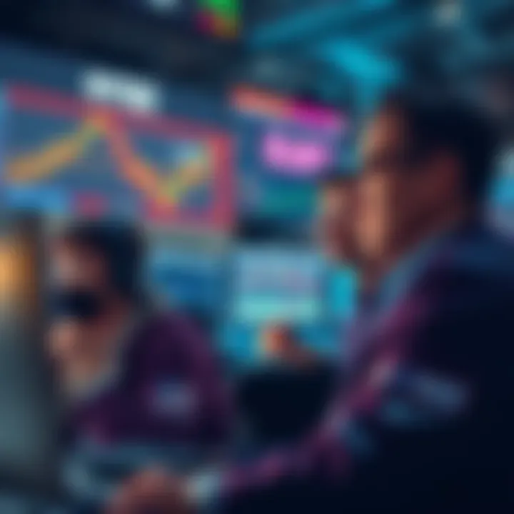 A trader looking at a computer screen showing incomplete swap transactions, with confused expressions and charts in the background.