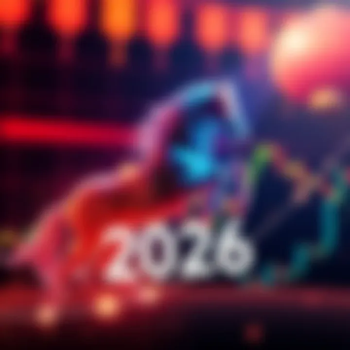 A graphic showing a horse symbolizing the Year of the Horse, with trading charts and goals written around it.