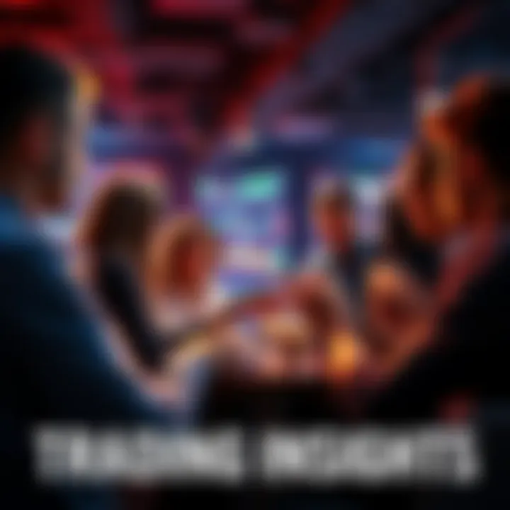 Trading Insights Discussion A group of people engaging in a lively chat about trading strategies and market trends.