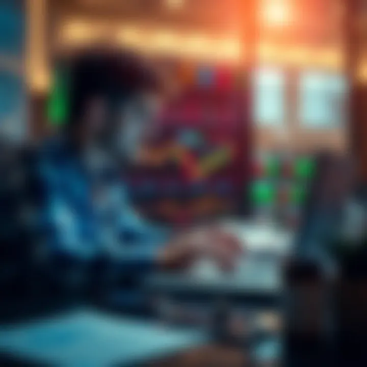 A person analyzing different trading plans on a laptop, focusing on commission-free trades