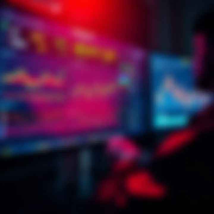 A trader analyzing memecoin data on a computer screen with real-time graphs and statistics