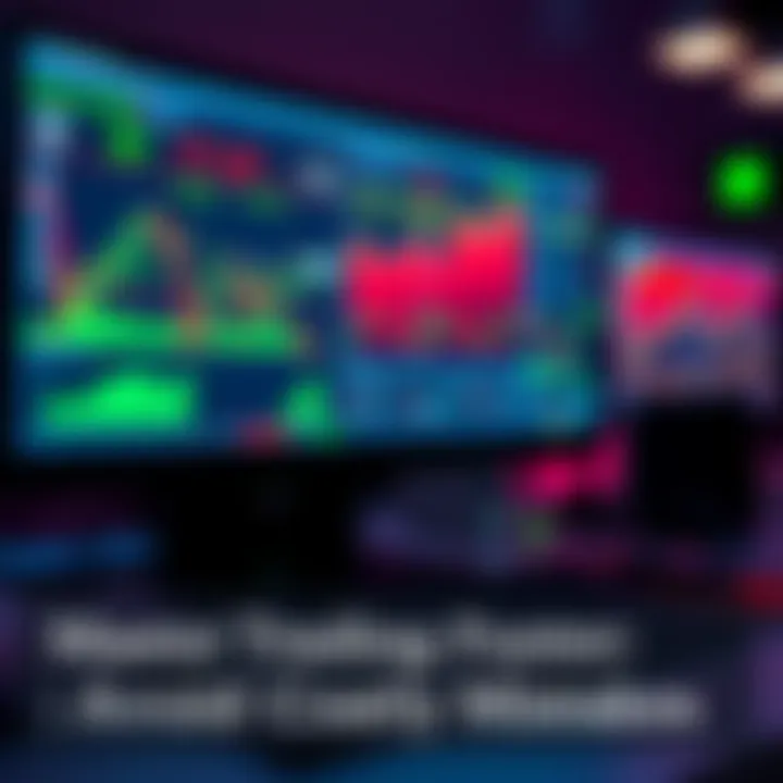 A screenshot of a trading simulator displaying historical market data with charts and graphs, showing practice trading in action.