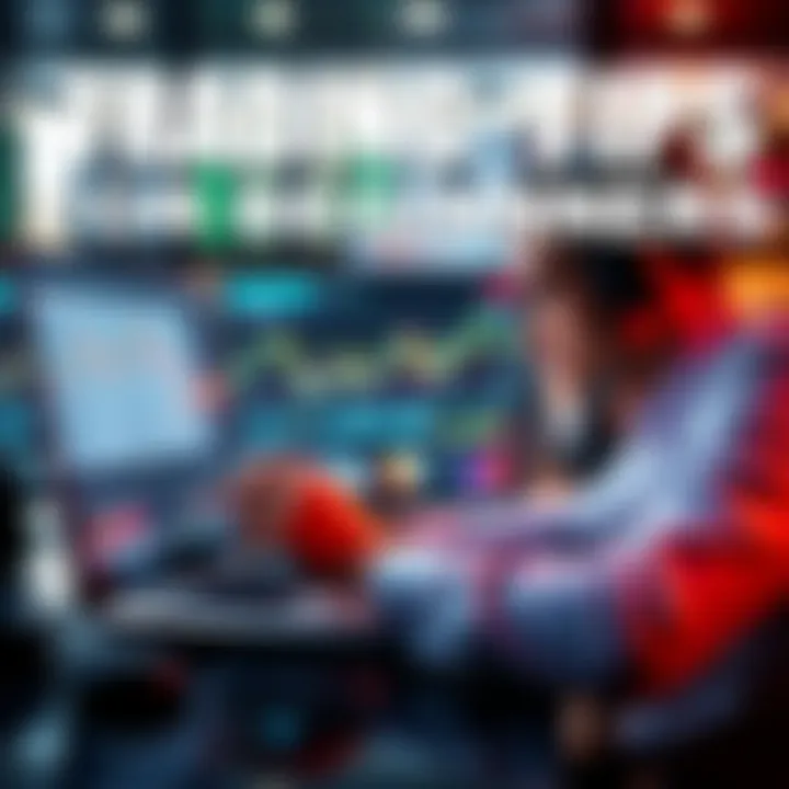 A beginner trader analyzing charts and data on a laptop, emphasizing disciplined investing without using leverage or loans.