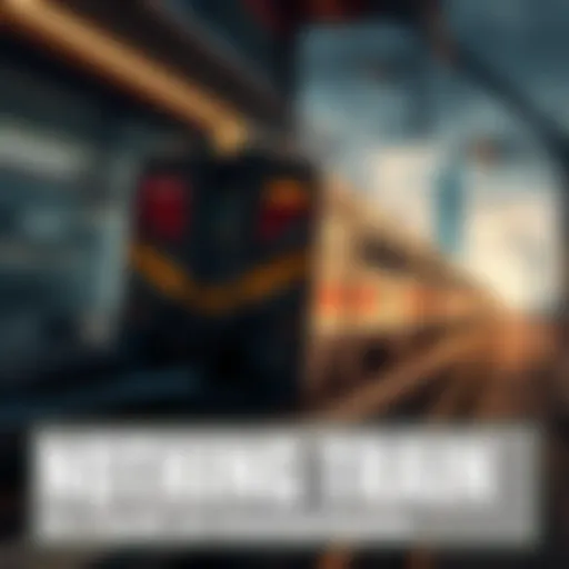 Train in motion A powerful train speeding down the tracks, symbolizing unstoppable momentum and progress in society.