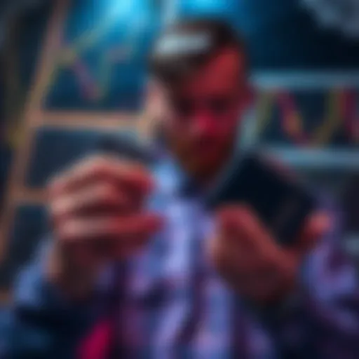 A person holding a Ledger wallet and a Trezor wallet, contemplating the transfer of a 24-word recovery phrase, with digital assets represented in the background.