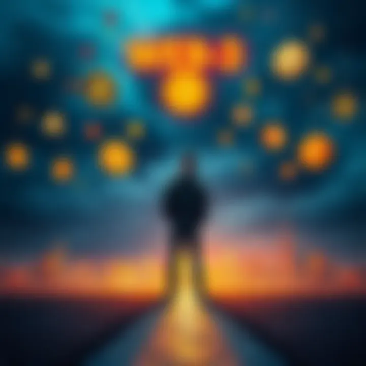 Transitioning to Web3 and DeFi A person standing at a crossroads, contemplating a shift from traditional finance to Web3 and DeFi, with symbols of finance and blockchain technology around them.