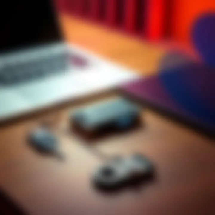 A Trezor 3 wallet placed on a wooden table with a laptop and a security key nearby