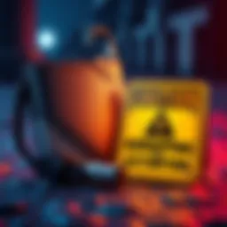 Trezor hardware wallet and caution sign A Trezor hardware wallet next to a caution sign indicating risks like kidnapping and extortion