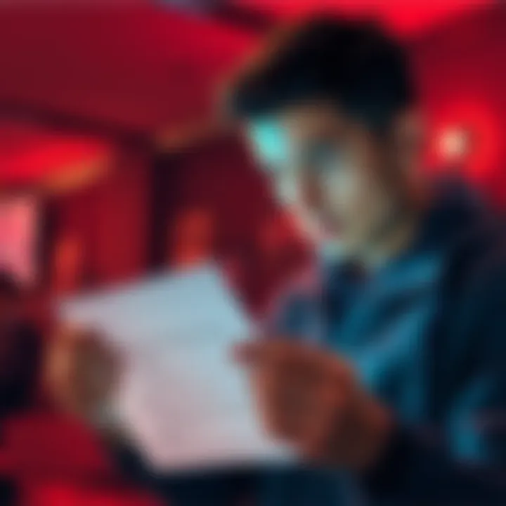 A person looking at a Trezor Safe 5 device and a 20-word Slip39 backup note while exploring recovery options.