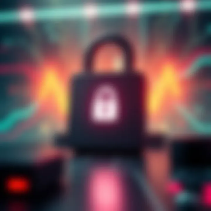 A visual representation of Trezor hardware wallet with a secure lock symbol, emphasizing the importance of device security for cryptocurrency users.