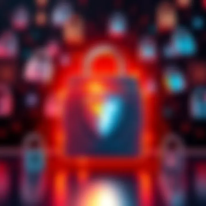 A visually striking representation of a Trezor hardware wallet surrounded by digital locks and cryptocurrency symbols, emphasizing the importance of seed phrase security.