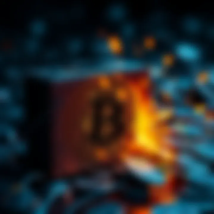 A visual representation of a Trezor wallet with a Bitcoin symbol fading away, depicting the dilemma of cryptocurrency loss.