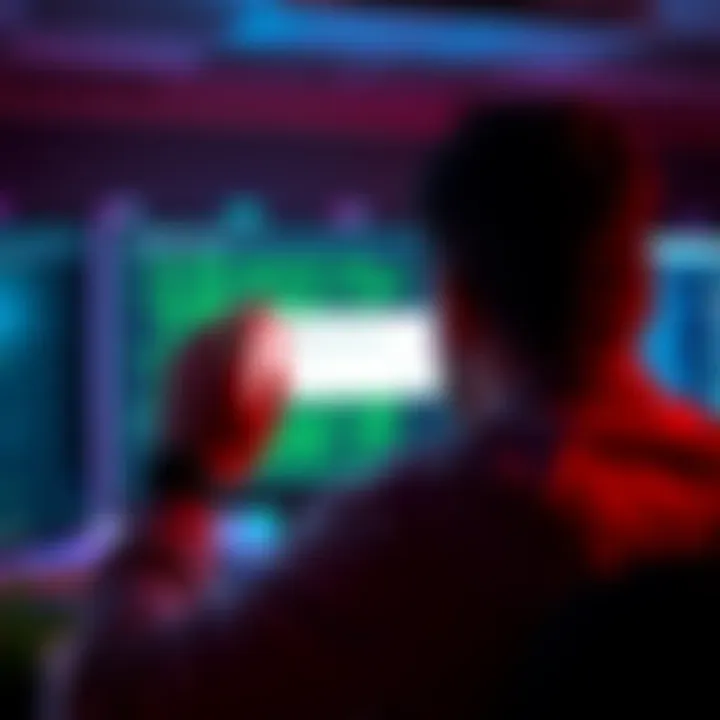 A person looking at a computer screen displaying a network console error message, concerned about data security.