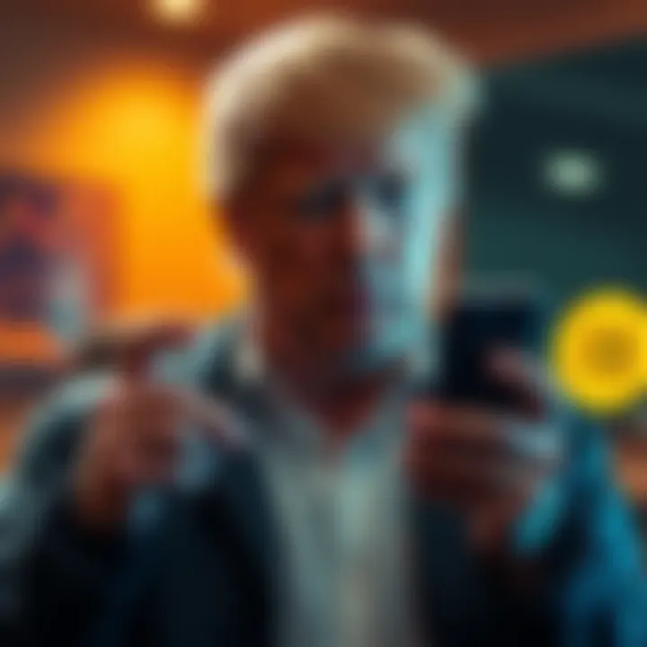 A person looking concerned and distressed while holding a smartphone with cryptocurrency graphs on the screen, representing the impact of a crypto scam.