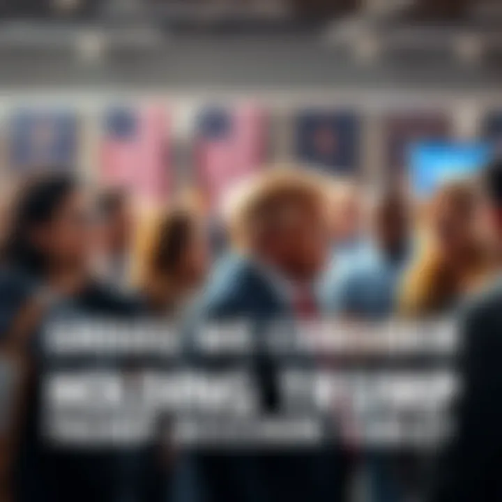 People discussing accountability for Donald Trump in a public setting, highlighting various opinions and reactions.
