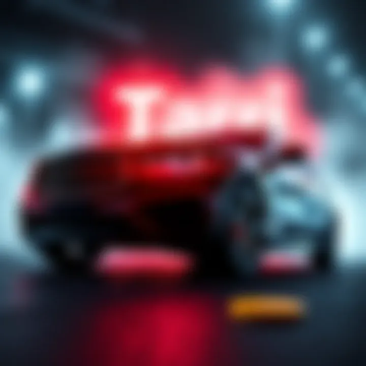 A visual representation of tariffs impacting the auto industry and crypto markets, featuring a car and crypto symbols