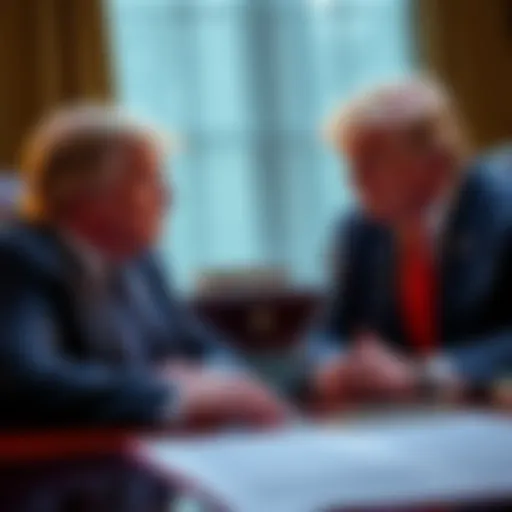 President Trump meeting with a crypto billionaire, discussing financial agreements.