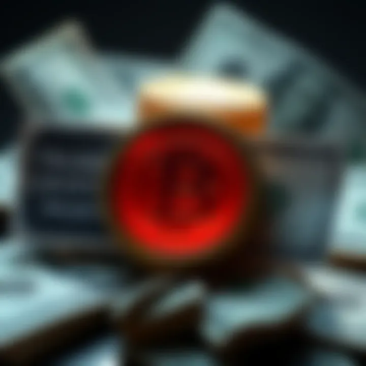 A graphic representing Trump's crypto project securing a loan against its token, with dollar bills and a digital token symbol