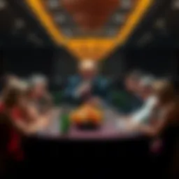 Group of people dining with former President Trump at an exclusive event