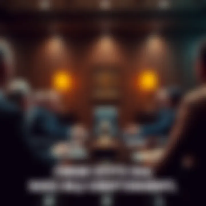 Donald Trump discussing foreign crypto deal with concerned advisors in a meeting room