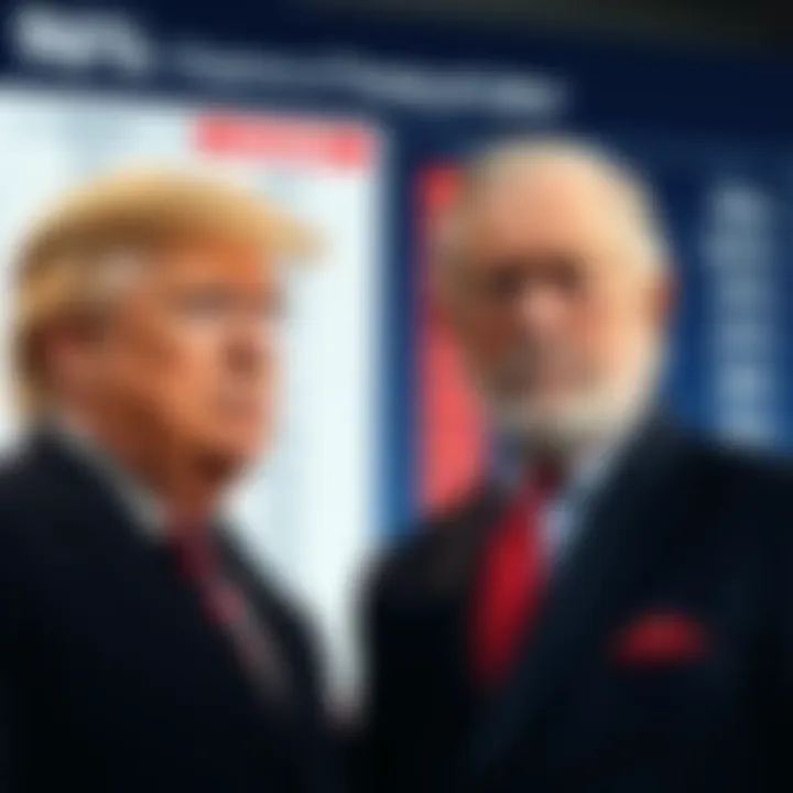 Donald Trump and King Charles standing together with concerned expressions, amidst a backdrop of a poll results graphic showing disapproval ratings.