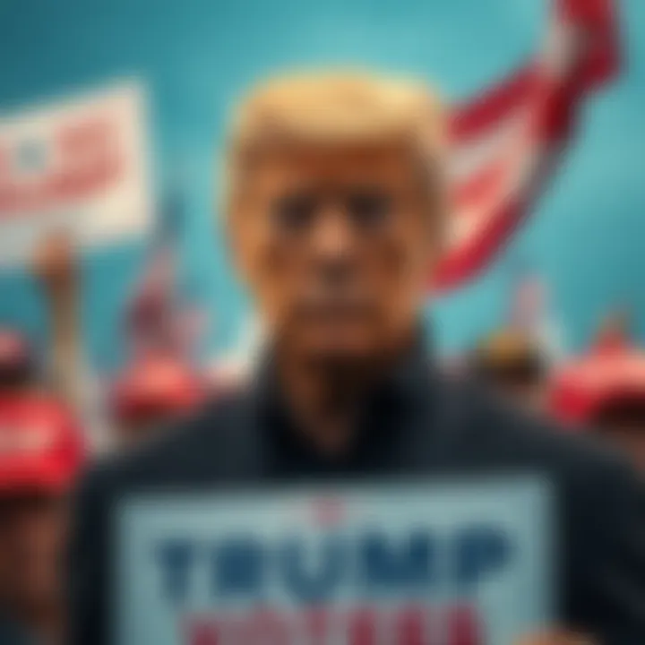 A concerned Trump supporter holding a sign, looking troubled amid rising political tensions