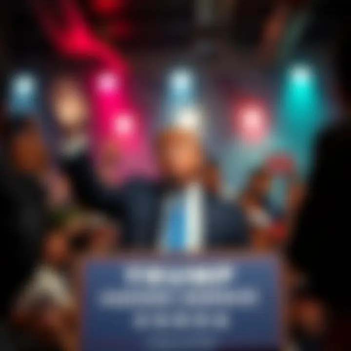 Donald Trump rallies supporters to envision him as their choice for the 2026 election at a campaign event.