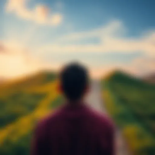 Trust and Growth A person reflecting while looking at two overlapping paths in a serene setting, symbolizing choices after being misled.