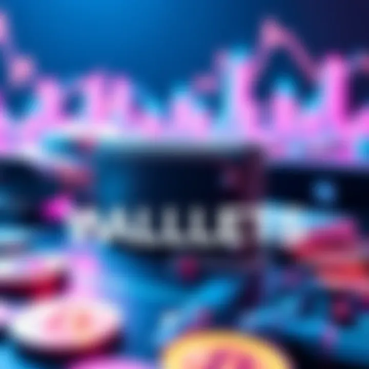 A visual representation of secure wallets for storing litecoins with digital currency graphics.