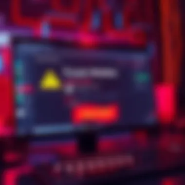 TrustWallet Crypto Theft A visual representation of a computer screen hacked, showing a TrustWallet interface with missing assets and warning signs