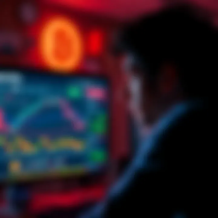 Person looking perplexed at computer screen showing TurboTax and cryptocurrency charts