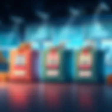 Illustration showing different types of parcels labeled: common, epic, rare, and legendary, displayed with price tags to indicate value differences.