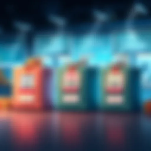 Illustration showing different types of parcels labeled: common, epic, rare, and legendary, displayed with price tags to indicate value differences.
