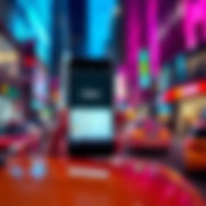 A smartphone showing the Uber app with Uber One benefits highlighted for Ultra subscribers, set against a vibrant urban background.